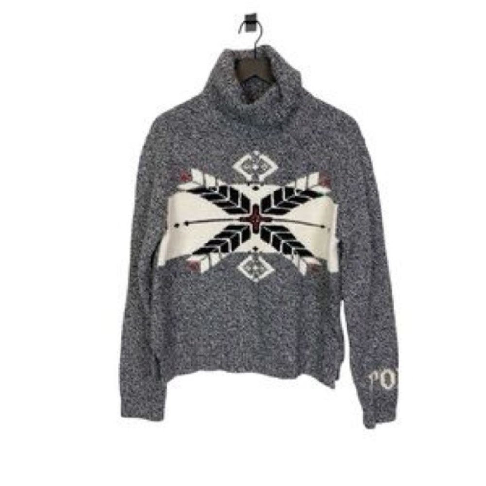 Ralph Lauren Cozy Gray Knit Turtleneck Sweater